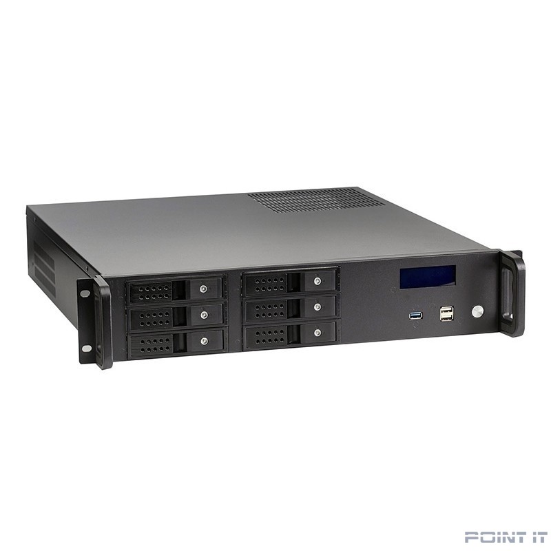 Exegate EX279755RUS Серверный корпус Exegate Pro 2U480-HS06 <RM 19", высота 2U, глубина 480, БП 700ADS, 6xHotSwap, USB>